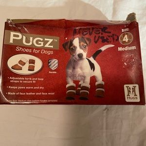 PUGS booties for dogs. Brown Medium